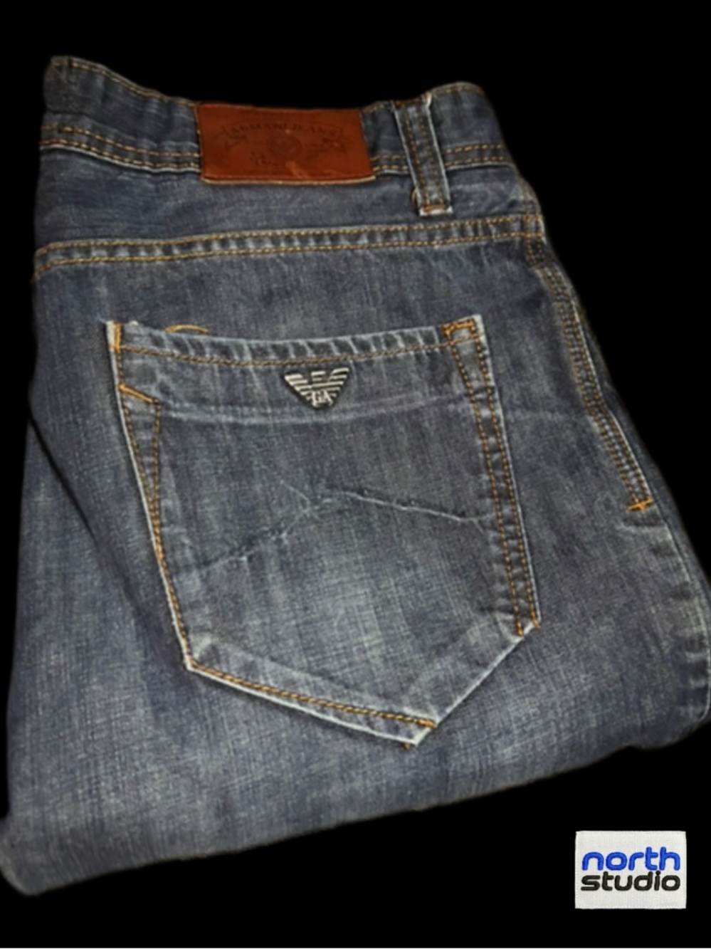 Armani Jeans Cotton Bamboo Men’s Dark Blue Slim Straight Denim
